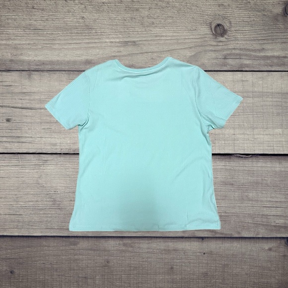 Juicy Couture 2PC Short Sleeve Top & Long Pants Pajama Set, Glacier Aqua - Picture 3 of 9